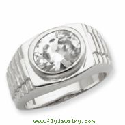 Sterling Silver Men's CZ Ring