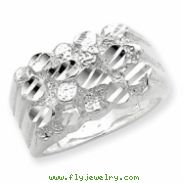 Sterling Silver Mens Nugget Ring