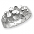 Sterling Silver Mens Nugget Ring