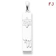 Sterling Silver Mezuzah with Star & Chai Pendant