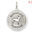 Sterling Silver Miniature Pinscher Disc Charm