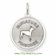 Sterling Silver Miniature Pinscher Disc Charm