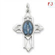 Sterling Silver Miraculous Medal Cross Pendant