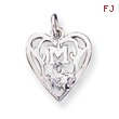 Sterling Silver Mom In Heart Pendant