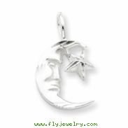 Sterling Silver Moon w/Star Charm