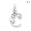 Sterling Silver Moon with Star Charm