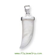 Sterling Silver Mother Of Pearl Horn Pendant