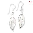 Sterling Silver Mother of Pearl Leaf Earrings