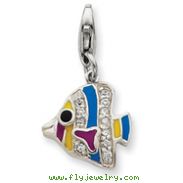 Sterling Silver Multi-Colored Enameled Fish Charm