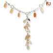 Sterling Silver Multi Moonstone Fancy Link Necklace