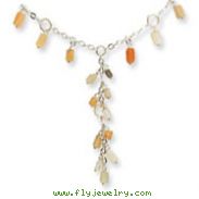 Sterling Silver Multi Moonstone Fancy Link Necklace