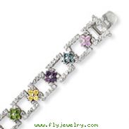 Sterling Silver Multicolor CZ Bracelet