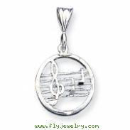 Sterling Silver Music Staff Charm