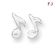 Sterling Silver Musical Note Mini Earrings