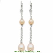 Sterling Silver Natural Cultured Pearl Earrings