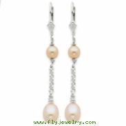 Sterling Silver Natural Cultured Pearl Earrings