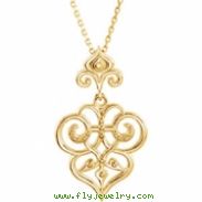 Sterling Silver NECKLACE COMPLETE 27.00X06.00 MM Polished 18" PRECIOUS METAL FASHIO NECK