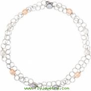 Sterling Silver NECKLACE Complete with Stone 40.00 INCH NA 10.00-11.00 MM FRSHWATER CULTURED PEARL P