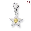 Sterling Silver November CZ Birthstone Star Charm