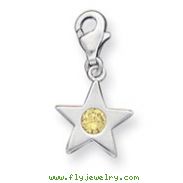 Sterling Silver November CZ Birthstone Star Charm