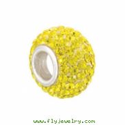 Sterling Silver November Kera Bead With Pave Citrine Crystals