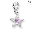 Sterling Silver October CZ Birthstone Star Charm