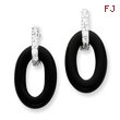 Sterling Silver Onyx & Cubic Zirconia Earrings