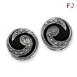 Sterling Silver Onyx & Marcasite Post Earrings