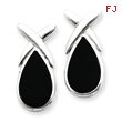 Sterling Silver Onyx  Teardrop Earrings