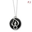 Sterling Silver Onyx And Cubic Zirconia Fear Less 18