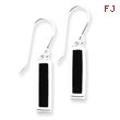 Sterling Silver Onyx Bar Earrings