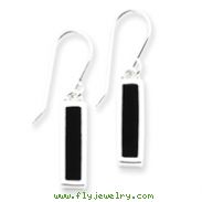 Sterling Silver Onyx Bar Earrings