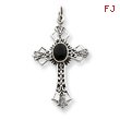 Sterling Silver Onyx Cross Pendant