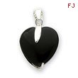 Sterling Silver Onyx Heart Pendant