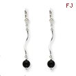 Sterling Silver Onyx Leverback Earrings