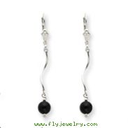 Sterling Silver Onyx Leverback Earrings