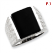 Sterling Silver Onyx Men's Ring