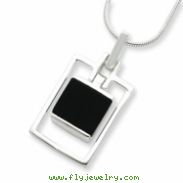 Sterling Silver Onyx Pendant w/Chain chain