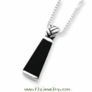 Sterling Silver Onyx Pendant w/Chain chain