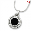 Sterling Silver Onyx Pendant w/Chain chain