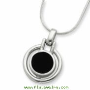 Sterling Silver Onyx Pendant w/Chain chain