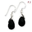 Sterling Silver Onyx Teardrop Earrings