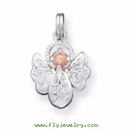 Sterling Silver Orange CZ Angel Charm