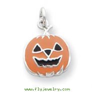 Sterling Silver Orange Jack-A-Lantern Charm