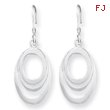 Sterling Silver Oval Dangle Earrings