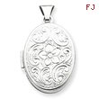 Sterling Silver Oval Floral Locket