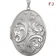 Sterling Silver Oval Large Embossed Locket