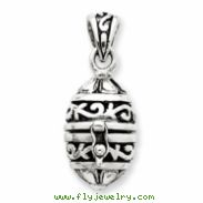 Sterling Silver Oval Prayer Box Pendant