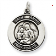 Sterling Silver Oxidized Saint Anne Medal