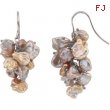 Sterling Silver Pair 08.00 - Freshwater Keshi Multi-colored Cultured Pearl Earrings